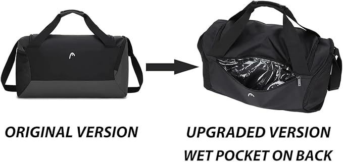 HEAD 45L Gym Duffel Bag with Separate Shoe Compartment & Wet Pocket for Men | Waterproof, Large Openning, with side pocket&inner large zipper pocekt, for Sport, Workout, Fitness, Swimming, Travel - Image 2