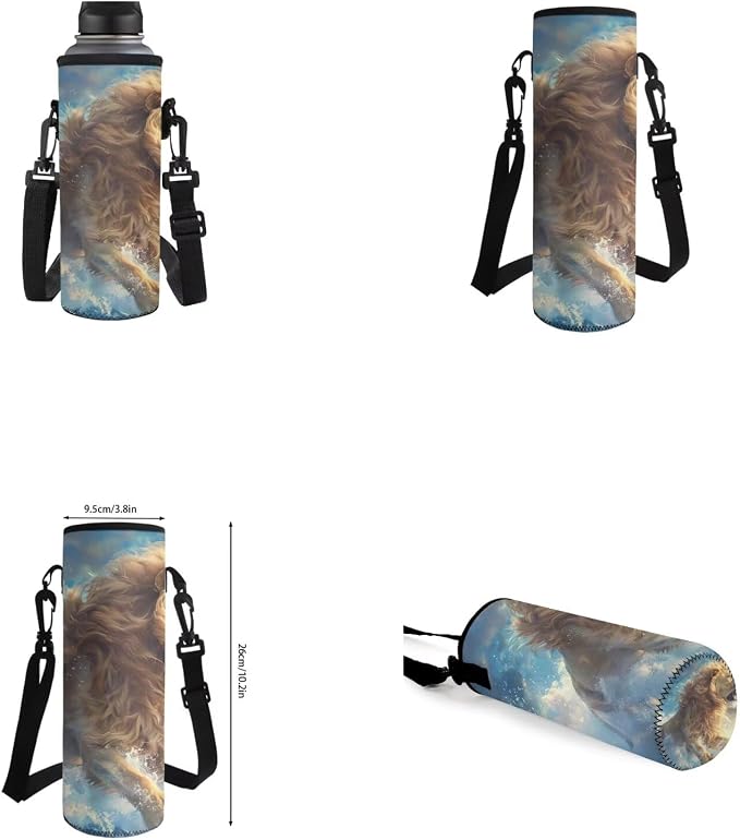 Lion Backpack for Kids Girls Backpack with Lunch Box Water Bottle Carrier and Canvas Pencil Pouch 4PCS Set Bookbag with Front Pocket 17 inch Soft Sturdy School Bag with Side Pocket for Boys - Image 6