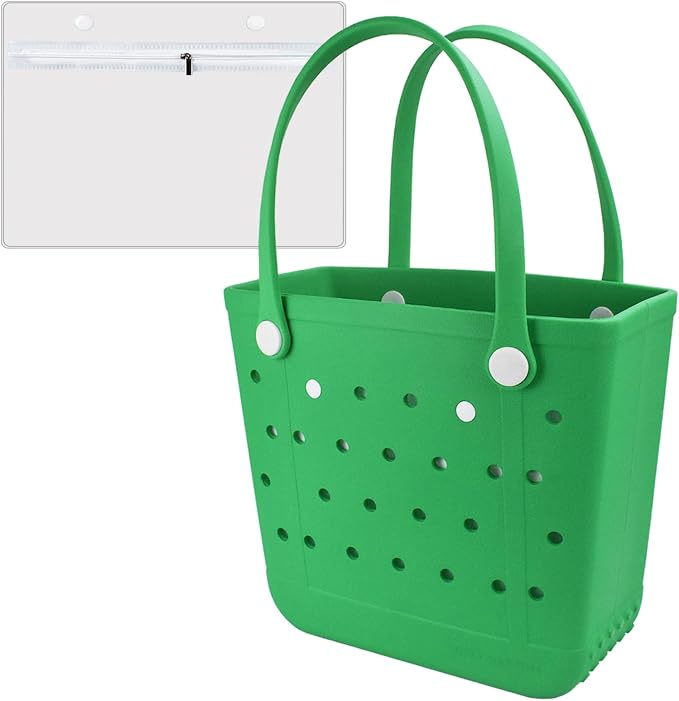 Rubber Beach Bag for Women, Waterproof Travel Tote Bags for Beach | Waterproof Sand-proof Tote Bags with Zipper Pocket, Durable Lightweigh Tote Bag for Outdoor by Unknown