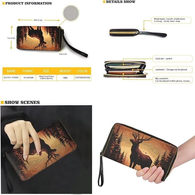 Women Purse Handbags Wallet Sets Leather Shoulder Tote Bag for Women,Top Handle Purse with Wrist Wallet Bag - Image 2
