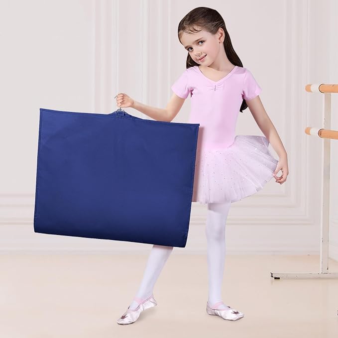 Univivi Kids Garment Bags for Dance Costumes 40 Inch Hanging Dance Costume Bag for Dance Competitions, with 3 Medium Clear Zipper Pockets for Dance Costumes, Closet Storage (Navy Blue), 1 Pack - Image 6