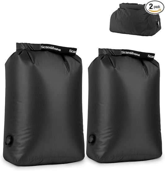 Travel Laundry Bag, Pump-Free Vacuum Compression Dirty Clothes Bag, Reusable Waterproof & Washable Laundry Bag, Wet and Dry Bag, Ideal for Suitcases, Road Trip Essentials (2 Pcs, M+M) Black by EPEDAL24