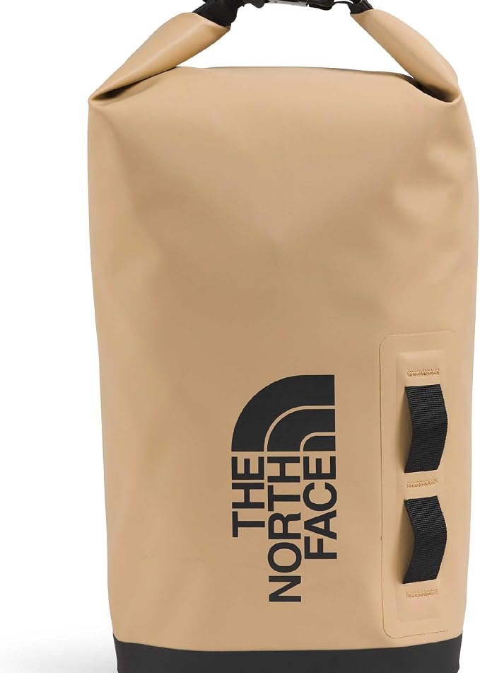 The North Face Base Camp Dry Bag - Roll-Top Waterproof Stuff Sack, Ideal for Camping Gear & Kayak Accessories, Khaki Stone/TNF Black, 8 Liters | Roll-Top Waterproof Stuff Sack, Ideal for Camping Gear & Kayak Accessories by Unknown