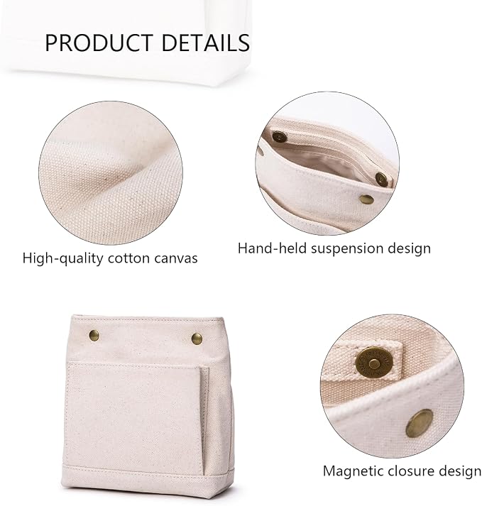 Lightweight Handbag Organizers Insert with Multiple Pockets - Handbag Organizer for Storage and Organization, Cosmetic Bag, Cotton Canvas （XS, Black） - Image 3