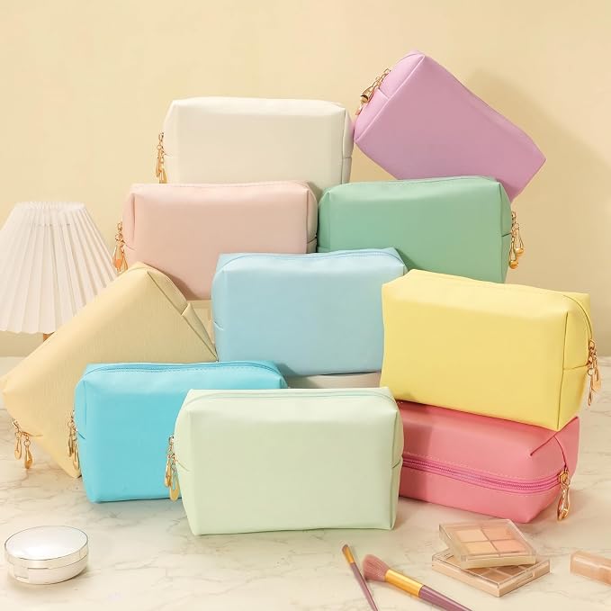 50 Pcs Makeup Bag Bulk PU Leather DIY Cosmetic Plain Preppy Makeup Pouch Portable Waterproof Toiletry Bags for Women Travel Pencil Case Cosmetic Organizer (Multicolor) - Image 4