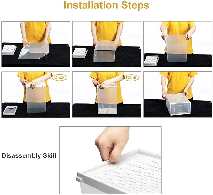 8-Piece Boot and 12-Piece Shoe Storage Box, Stackable Clear Plastic Shoe Box, Space-Saving Shoe Organizer for Boots, Sneakers, and High Heels, Clear - Image 9