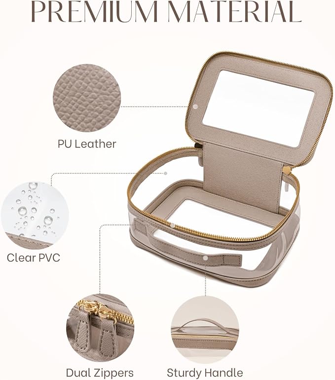 4 Pcs Clear Cosmetic Bag Set for Women Makeup Bag with Handle, Travel Toiletry Bag Transparent Cosmetic Case Portable Make Up Organizer Bag for Essentials - Image 5