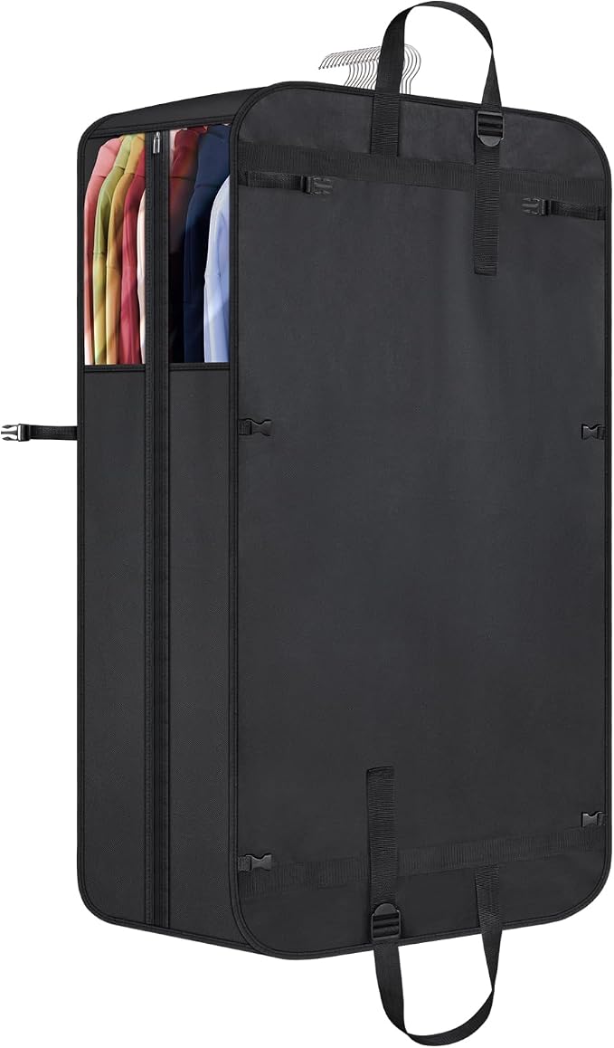 Univivi Garment Bags for Hanging Clothes, 50" Heavy Duty Suit Bags, Extra Capacity Clothes Bags for Moving, Suit Cover with Handles and Buckle Straps for Suit, Coat, Jacket by Univivi