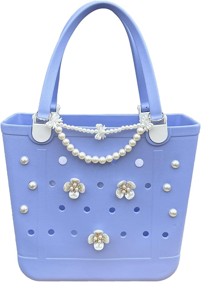 Rubber Beach Bag for Women, Waterproof Travel Tote Bags for Beach | Waterproof Sand-proof Tote Bags with Zipper Pocket, Durable Lightweigh Tote Bag for Outdoor - Image 6