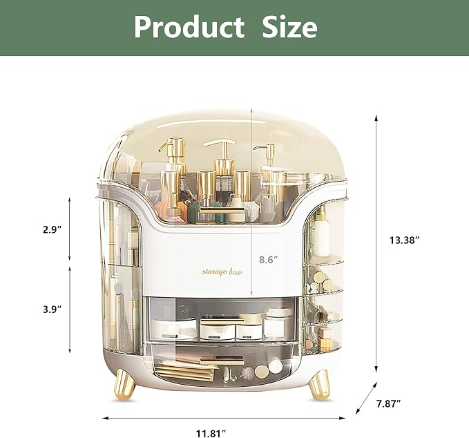 Omeily Upgrade Large Makeup Organizer Countertop Vanity Organizer Cosmetic Organizer Makeup Storage Box Bathroom Counter Organizer Perfume Skincare Organizers Gift Women Clear Design Easy Visibility - Image 5