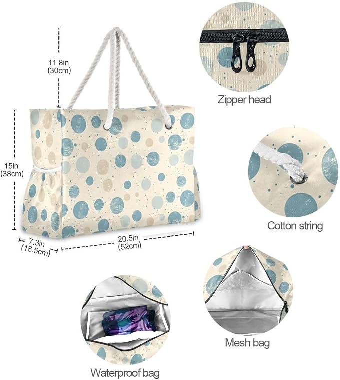 senya Large Beach Bags Totes Swim Canvas Tote Shoulder Bag Water Resistant Bags for Gym Travel Daily - Image 5