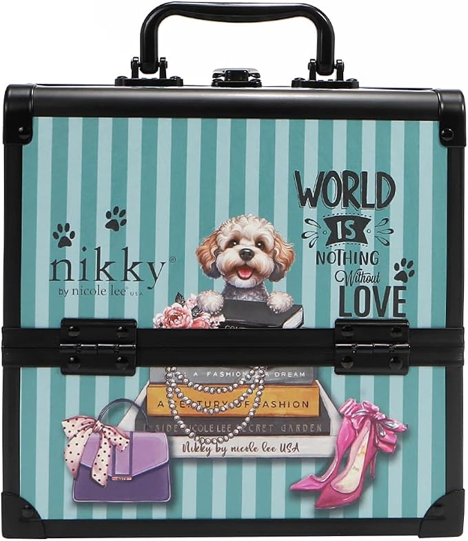 Nicole Lee Nikky Bag Multi-Tier Cosmetic Organizer Case, EIFFEL DREAMS, PVC and Aluminum Frame (MEANT TO LOVE YOU) by NicoleLee