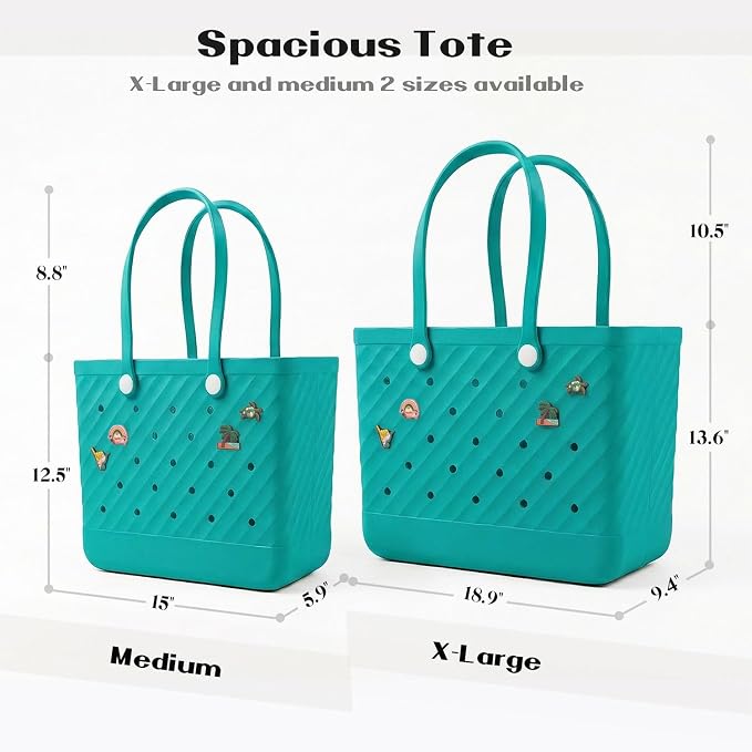 Rubber Tote Bag Extra Large & Medium, Waterproof Beach Bag for Women Men, Pool Travel Swim Silicone Tote - Image 5