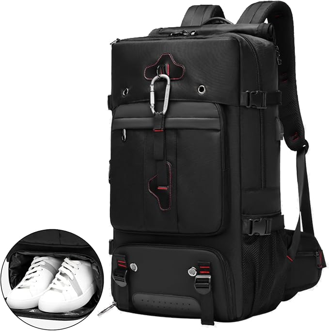 Backpack for Traveling On Airplane,Expandable Carry On Laptop Backpack for Men and Women,Outdoor Travel Bag,Black by ODSSTAIPS