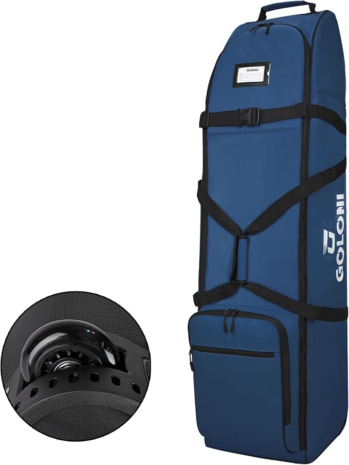 Goloni Golf Travel Bag with Wheels, Airline Golf Travel Case, Padded Rolling Golf Bag with Shoe Compartment - Image 2