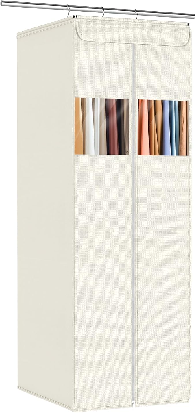 Zilink Large Hanging Garment Bag 54" Garment Bags for Hanging Clothes with Clear Window Space Saving Garment Bags for Storage with Built-in Metal Hanging Rod for Suits, Coats, Dresses by Zilink