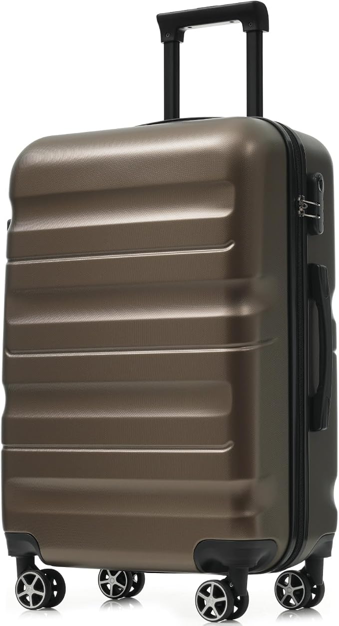 Brown 6 Piece Luggage Set Hard Shell - Traveling Suitcases with Spinner Wheels and Small Cases for Family Travel, Durable Carry On Luggage Sets with Lock for Women and Men - Image 5