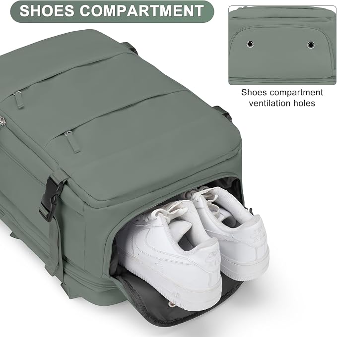 Extra Backpack For Traveling On Airplane Travel Backpack For Women Men Airline Approved Carry On Bags For Airplanes Gym Bag With Shoe Compartment Waterproof Laptop Backpack Camping Hiking Backpack - Image 5