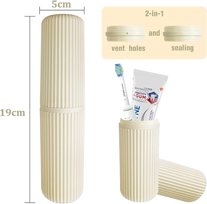 8 Pcs Packing Cubes, Travel Luggage Organizer for Men and Women, Toiletry Bag, Packing Cubes for Travel - Set of 8, 2. Beige, 9 Pieces Set with Toothbrush Holder, Travel Accessories - Image 3