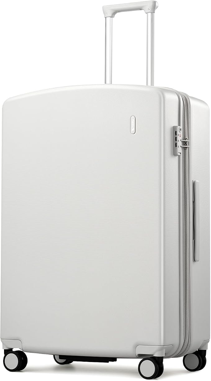 Hanke Expandable 28 Inch Luggage with Spinner Wheels, Hard Shell Large Suitcases with Wheels Checked Luggage for Travel, Rolling Suitcase for Woman & Men with TSA Lock(Smoke White) by Hanke