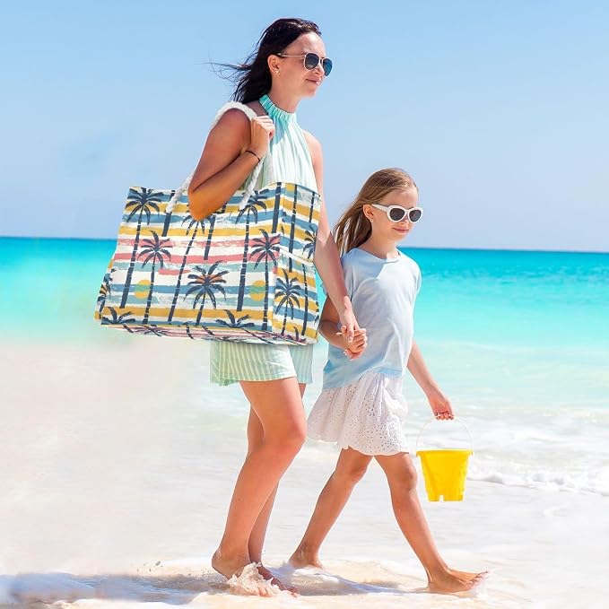 senya Large Beach Bags Totes Swim Canvas Tote Shoulder Bag Water Resistant Bags for Gym Travel Daily - Image 2