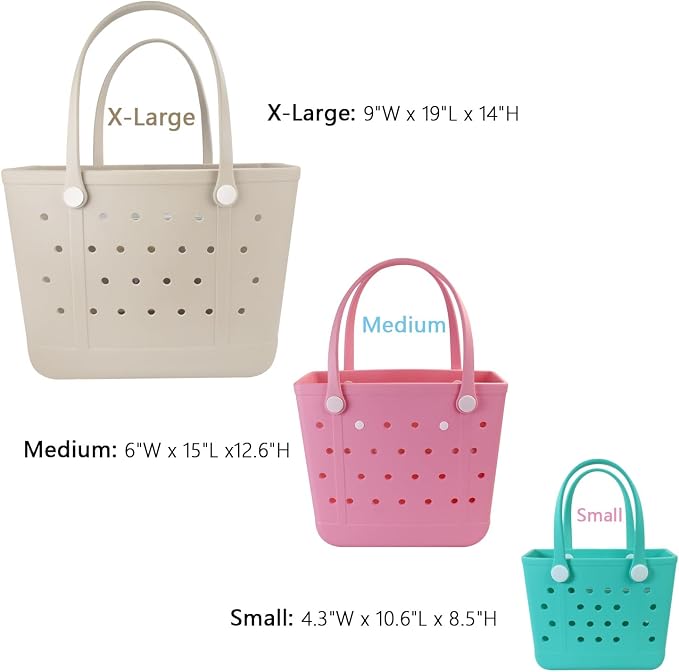 Lightweight Extra large Rubber Beach Bag Small mini Tote Bag for Gym Waterproof medium Open Handbag for Pool Sports - Image 3
