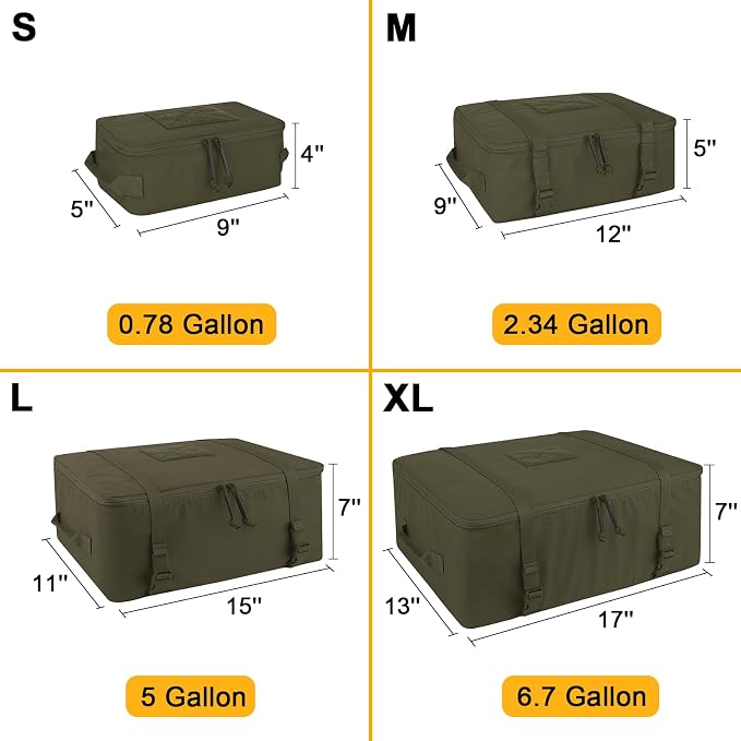 PETAC GEAR 4 PCS Tactical Modular Packing Cubes with Waterproof Material, Large Capacity Storage Bag, Easy Clean Outdoor Travel Organize Storage Pouches Bags (RG) - Image 3