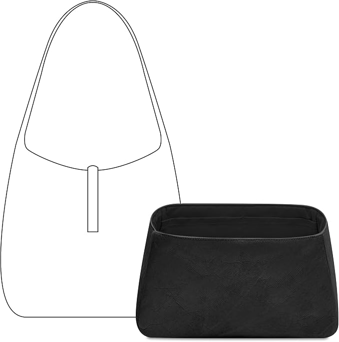 Purse Organizer Compatible with YSL Le 5 à 7 Supple Large | Handcrafted DuPont™ Tyvek®,Lightweight Hobo Organizer Insert, 1:1 Custom Fit,Matte Black,Ideal for Work and Everyday Use by FANJIProject