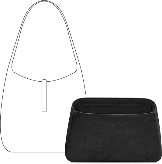 Purse Organizer Compatible with YSL Le 5 à 7 Supple Large | Handcrafted DuPont™ Tyvek®,Lightweight Hobo Organizer Insert, 1:1 Custom Fit,Matte Black,Ideal for Work and Everyday Use by FANJIProject