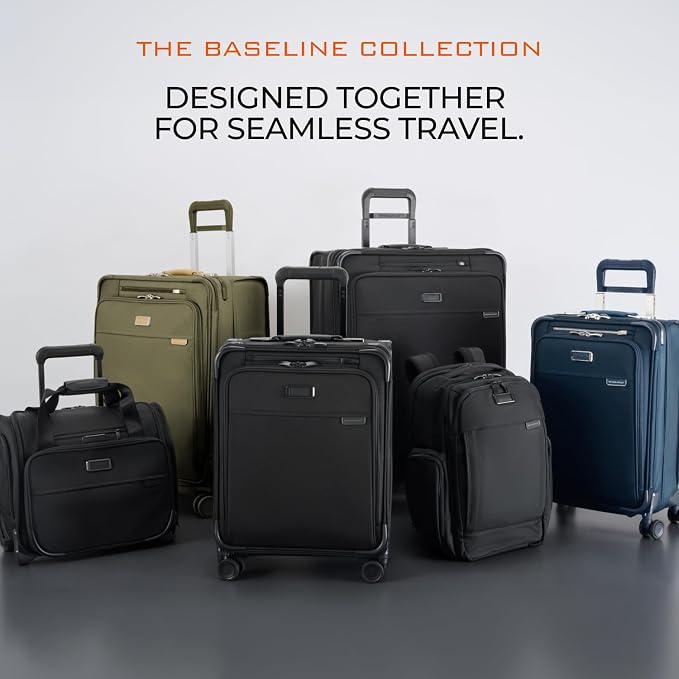 Briggs & Riley 24 Inch Compact Checked Suitcase Luggage with Wheels - Zipperless Compression Expansion System, 360 Spinner, Flat Packing Interior, Accessible Front Pocket - Baseline Collection - Black - Image 9