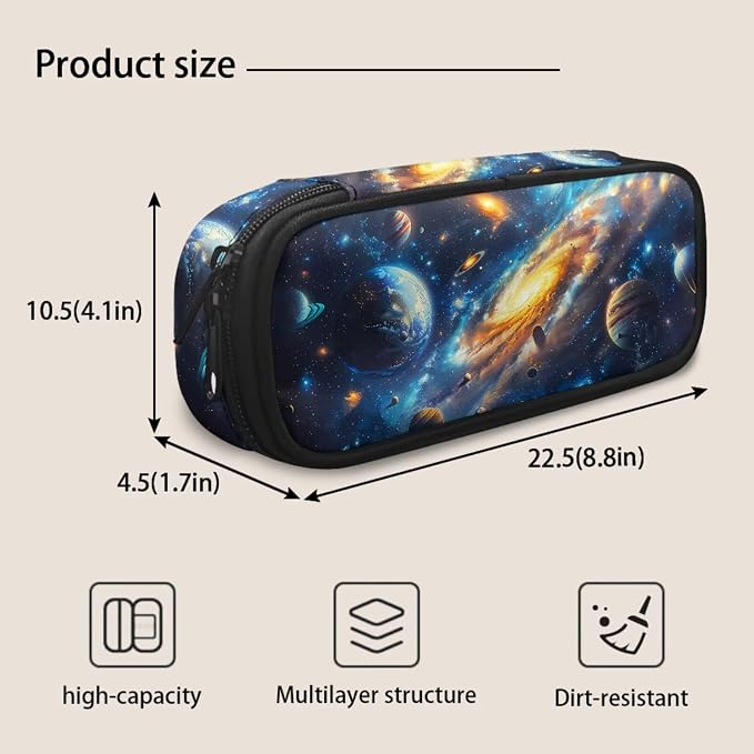 Galaxy Bookbag for Boys Elementary School Backpack for Kids 3Pcs School Bag Set with Lunch Bag and Pencil Box Lightweight Schoolbag Back to School Set - Image 7