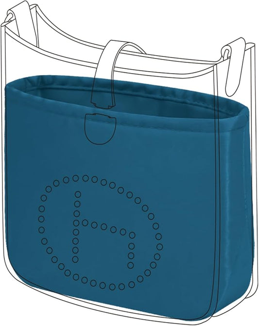 DGAZ Silk Purse Organizer Insert for Evelyne Bag(Blue Jean,TGM) | Soft and Lightweight,Perfect Fit,Multi-pocket Storage,Bag Protector,Luxury Bag Care,Handmade,for Smooth Bag Organizer by DGAZ