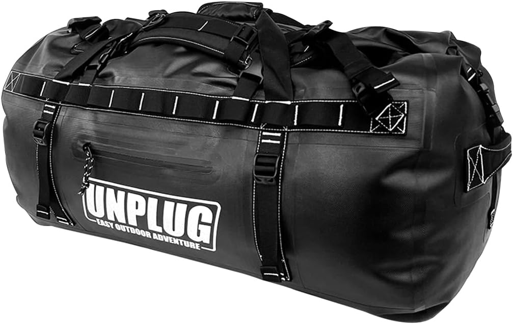 UNPLUG Ultimate Adventure 1680D Waterproof Duffel Bag | 155L Large Travel Bag for Camping & Outdoor Use |155L BLACKOPS by UNPLUGEasyOutdoorAdventure