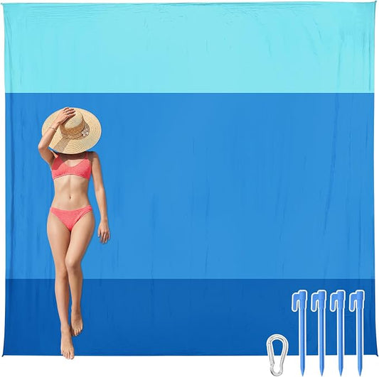 AlphaBeing Beach Blanket Waterproof Sandproof, Extra Large Beach Mat for 1–8 Adults, Oversized Picnic Blanket with 4 Stakes & Storage Bag, Essential Beach Gear for Travel by AlphaBeing