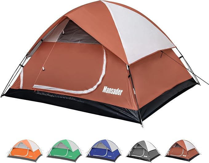 Camping Tent, Waterproof 2/3/4 Person Tents for Camping, Lightweight Easy Set Up Outdoor Hiking Tent Backpacking Tent with Carry Bag, Backpack Tent Suit for Family Beach Hiking Travel by Mansader