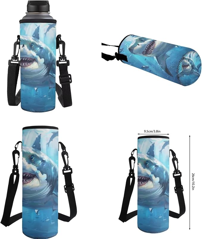 Blue Shark School Bags for Boys 7-10 Kids Backpack and Lunch Box Set for Elementary Preschool Student with Zipper Pencil Case Water Bottle Sleeve Lightweight Bookbags School Supplies - Image 6