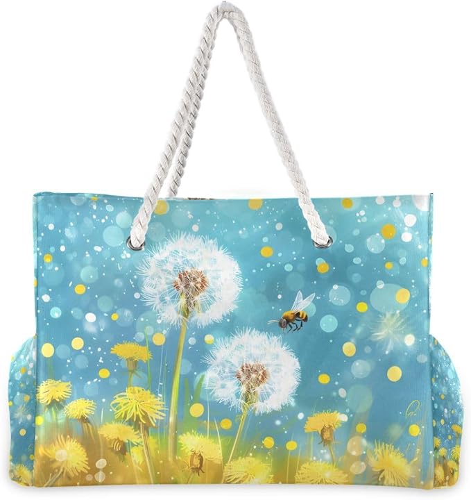 senya Large Beach Bags Totes Swim Canvas Tote Shoulder Bag Water Resistant Bags for Gym Travel Daily - Image 3