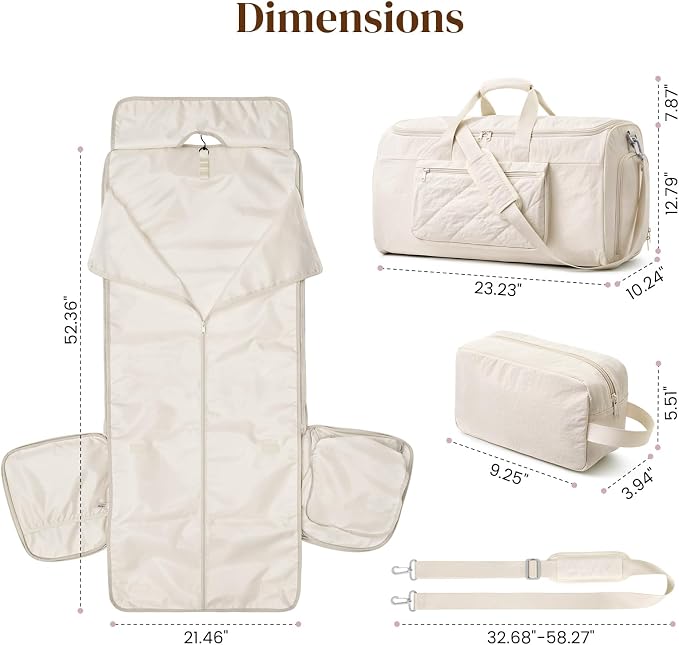 S-ZONE Garment Duffle Bags for Travel Carry on Convertible 2 in 1 Suit Bags Hanging Suitcase with Toiletry Bag 50L - Image 7