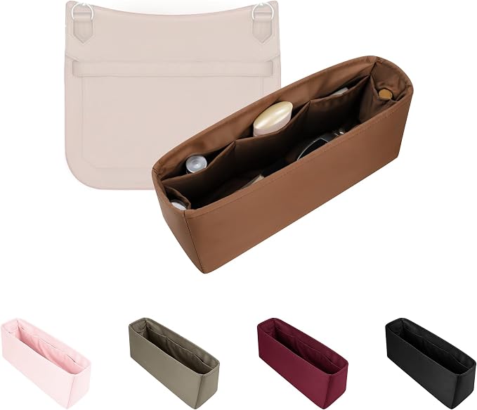 Purse Organizer Insert for Jypsiere 34, Lightweight & Soft Satin Bag Insert with Pockets for Women, Ideal for Travel, Shopping, and Daily Use, Multicolor Options(Gold, J-34) by KINGSINBAG