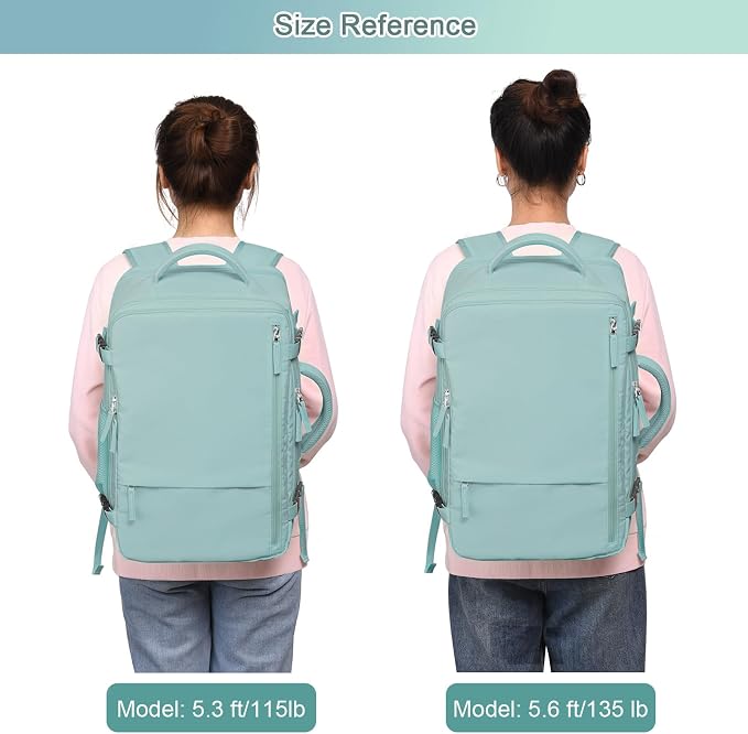 Sinaliy Large Travel Backpack for Women, 40L Carry On Backpack, 17 Inch Laptop Waterproof Backpack, College Bookbag, Backpack for Women, as Person Item Flight Approved | Waterproof Large Expandable College Bookbag, as Person Item Flight Approved with A... - Image 7