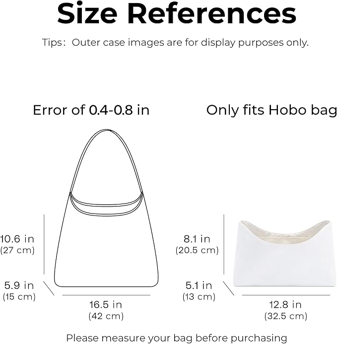 Soft Support Organizer Compatible with Bohème Hobo Bag | Handcrafted DuPont™ Tyvek®,Handbag Organizer Insert, Precision 1:1 Custom Fit,Craie,Ideal for Office, Shopping & Daily Carry - Image 2