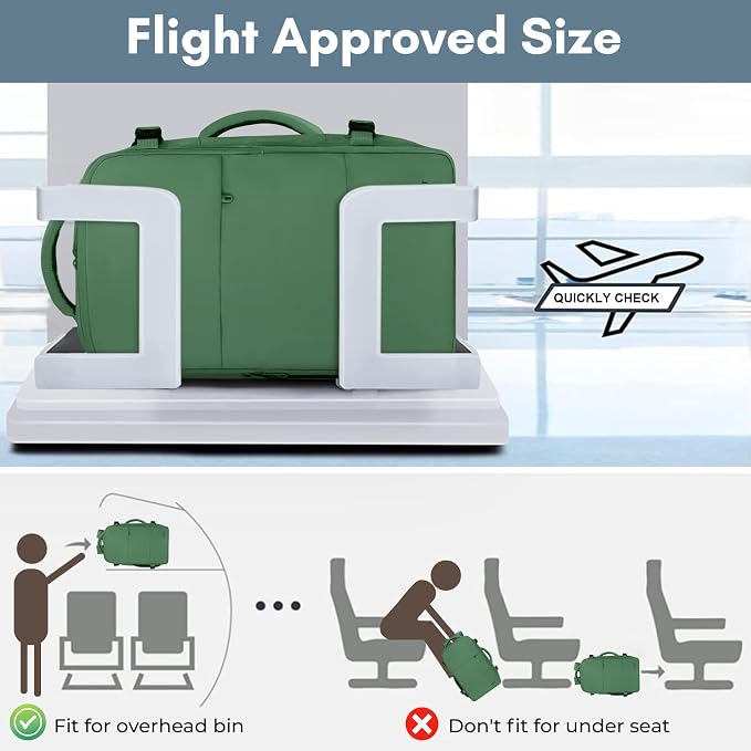Taygeer Travel Backpack for Women Men, Airline Approved Carry On Backpack | 40L TSA Friendly Daypack with 17.3 inch Laptop Compartment, Backpack for Business Hiking Travel, Peridot Green - Image 3