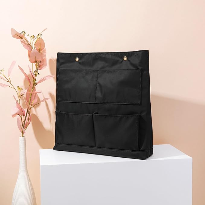 Lightweight Handbag Organizers Insert with Multiple Pockets - Handbag Organizer for Storage and Organization, Cosmetic Bag (Nylon-black,L) - Image 6