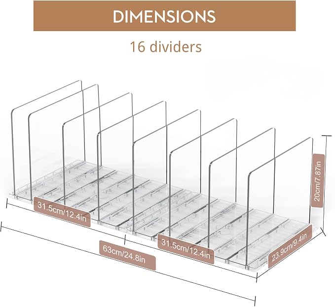GoMaihe Bag & Purse Organizer for Closet: 4 Sets Adjustable Clear Handbag Storage Shelf - Plastic Clutch Dividers | Minimal | Keep Purses upright - Image 5