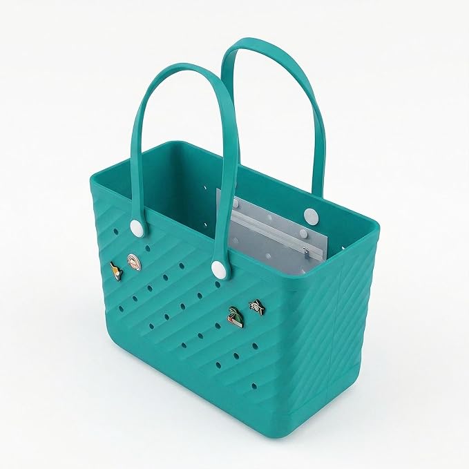 Rubber Tote Bag Extra Large & Medium, Waterproof Beach Bag for Women Men, Pool Travel Swim Silicone Tote - Image 6
