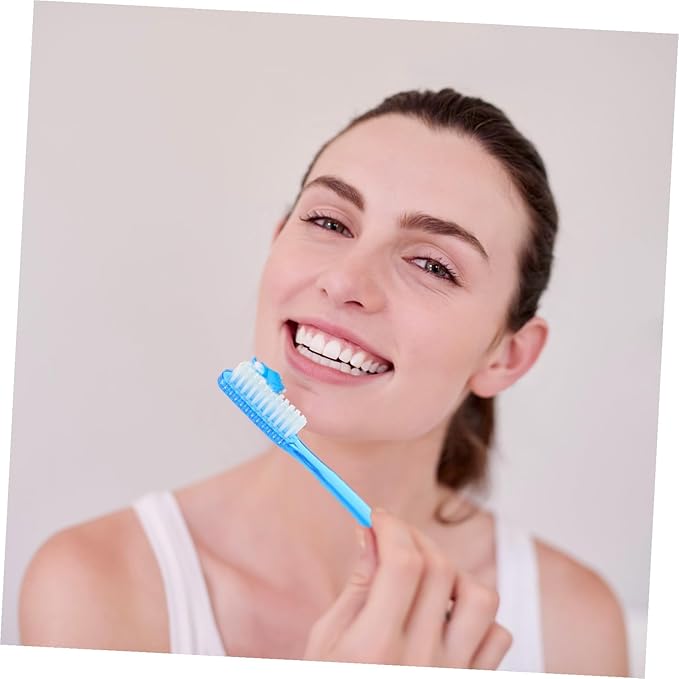 6pcs Hard Bristle Toothbrush for Adults Premium Manual Cleaning Teeth Stain Removal Bulk with Anti-Skid Handle for Daily Oral Hygiene and Travel Use