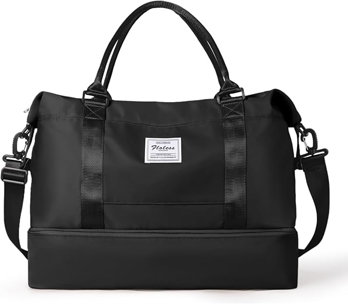 Travel Duffel Bag, Carry On Overnight Weekender Bags for Women | Travel Bag with Wet Pocket & Trolley Sleeve, For Spirit Airlines 18x14x8 Personal Item Bag by HYC00