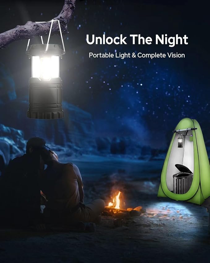 Portable Toilet with Privacy Tent Urine Gel & Leak-Proof Bags, Camping Lantern – Odorless Camping Toilet for Adults & Kids, Outdoor Travel Potty - Image 3