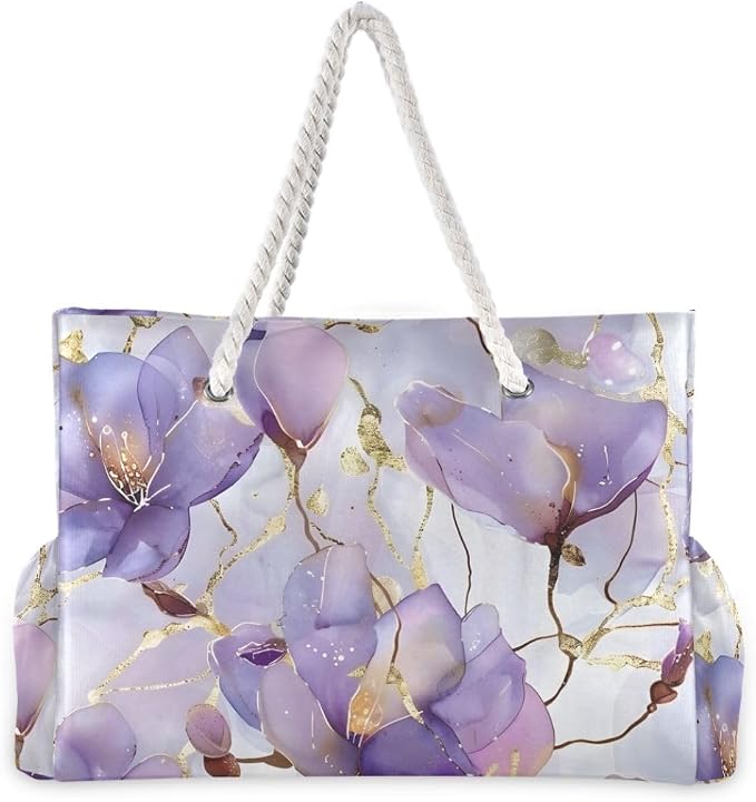 senya Large Beach Bags Totes Swim Canvas Tote Shoulder Bag Water Resistant Bags for Gym Travel Daily - Image 3