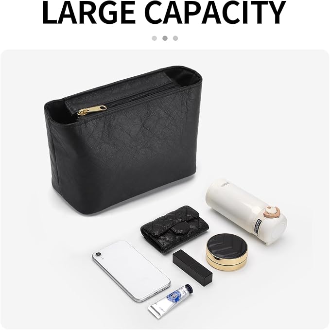 Tote Bag Organizer Insert Compatible with Handbag, Dupont Paper Purse Inner Suit for HandBag Shaper (Black, Mini) - Image 8